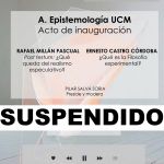 Suspendido el Acto de inauguración «A. Epistemología UCM»
